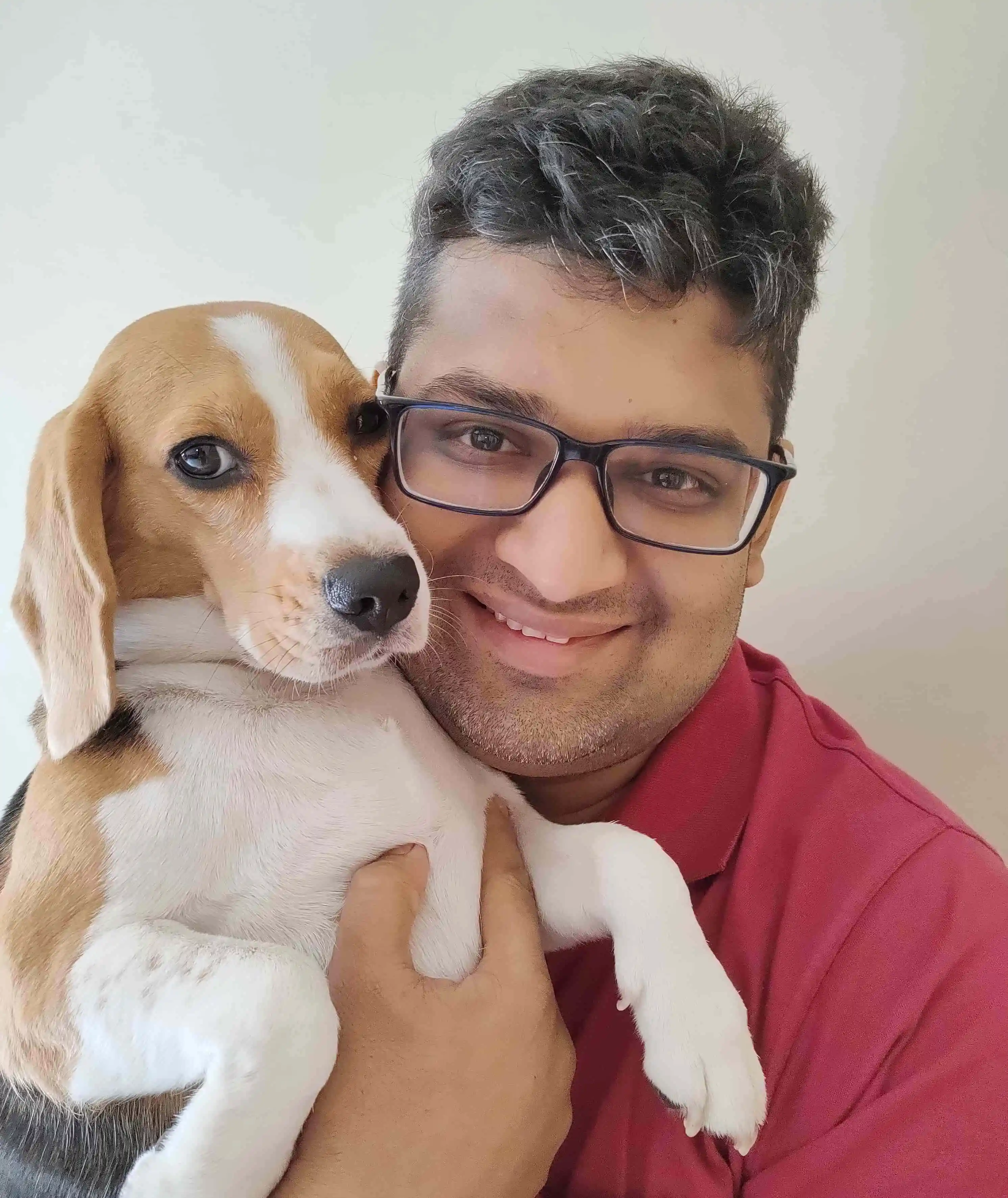 Vignesh Kamath with his dog
